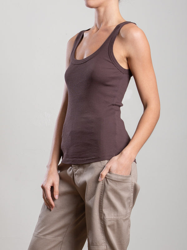 Cass Tank in Lightweight Rib - Bittersweet