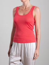 Cass Tank in Lightweight Rib - Poppy