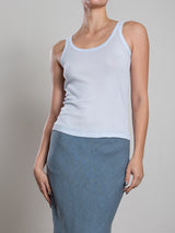 Cass Tank in Lightweight Rib - Sky