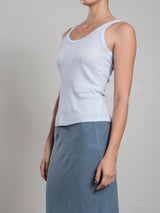 Cass Tank in Lightweight Rib - Sky
