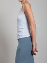Cass Tank in Lightweight Rib - Sky