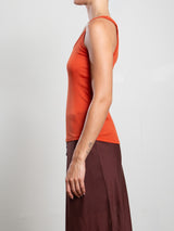 Cass Tank in Lightweight Rib - Tomato