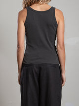 Cass Tank in Lightweight Rib - Vintage Black