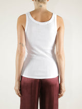 Cass Tank in Lightweight Rib - White