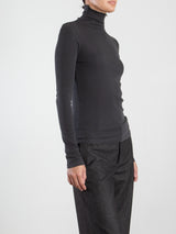 Cleo Turtleneck in Lightweight Rib - Vintage Black
