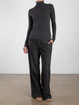 Cleo Turtleneck in Lightweight Rib - Vintage Black