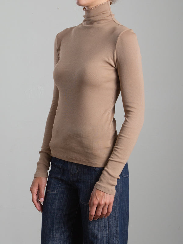 Cleo Turtleneck in Lightweight Rib - Foundation