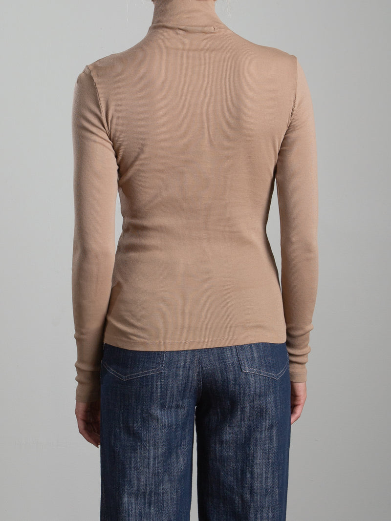 Cleo Turtleneck in Lightweight Rib - Foundation