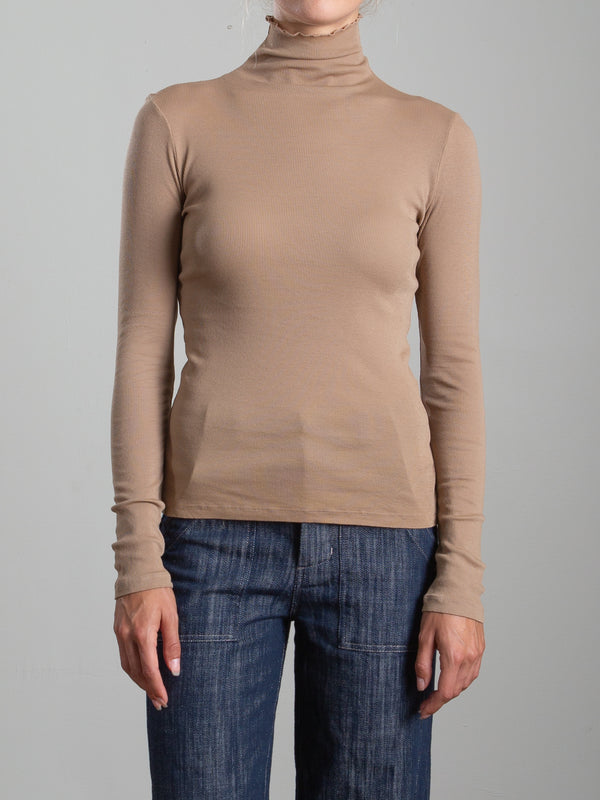 Cleo Turtleneck in Lightweight Rib - Foundation