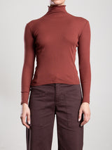 Cleo Turtleneck in Lightweight Rib - Sienna