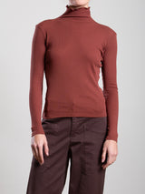 Cleo Turtleneck in Lightweight Rib - Sienna