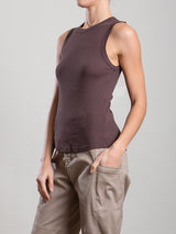 Athena Hi-Neck Tank in Lightweight Rib - Bittersweet