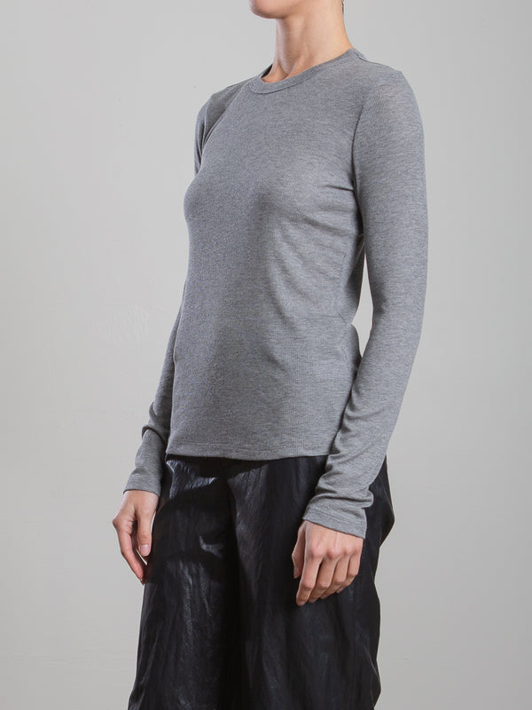 Jimmy Long-Sleeve Tee in Dark Heather Cashmere Rib