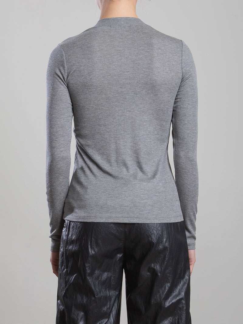 Jimmy Long-Sleeve Tee in Dark Heather Cashmere Rib
