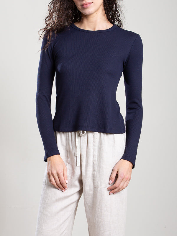 Jimmy Long-Sleeve Tee in Lightweight Thermal - Ink