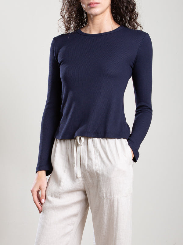 Jimmy Long-Sleeve Tee in Lightweight Thermal - Ink