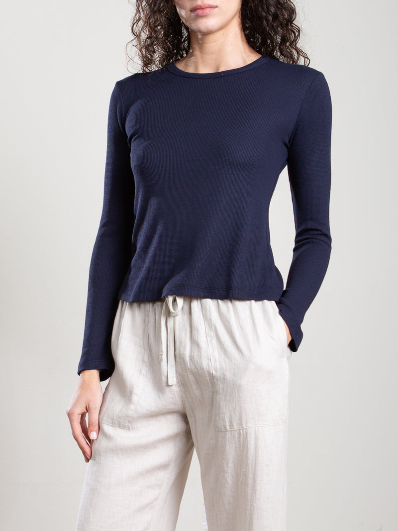 Jimmy Long-Sleeve Tee in Lightweight Thermal - Ink