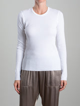Jimmy Long-Sleeve Tee in Thermal - White