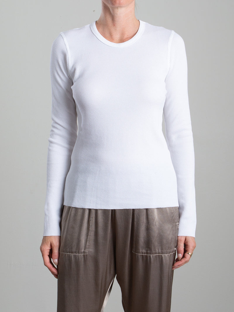 Jimmy Long-Sleeve Tee in Thermal - White