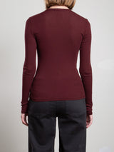 Jimmy Long-Sleeve Tee in Lightweight Rib - Marsala