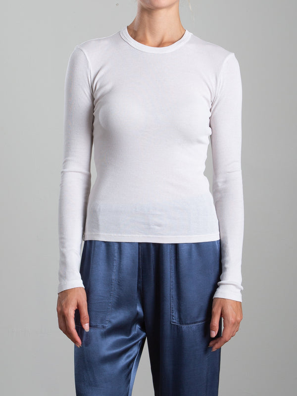 Jimmy Long-Sleeve Tee in Lightweight Rib - Fog