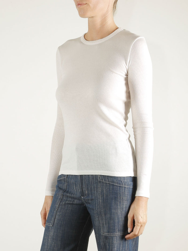 Jimmy Long-Sleeve Tee in Lightweight Rib - Stone