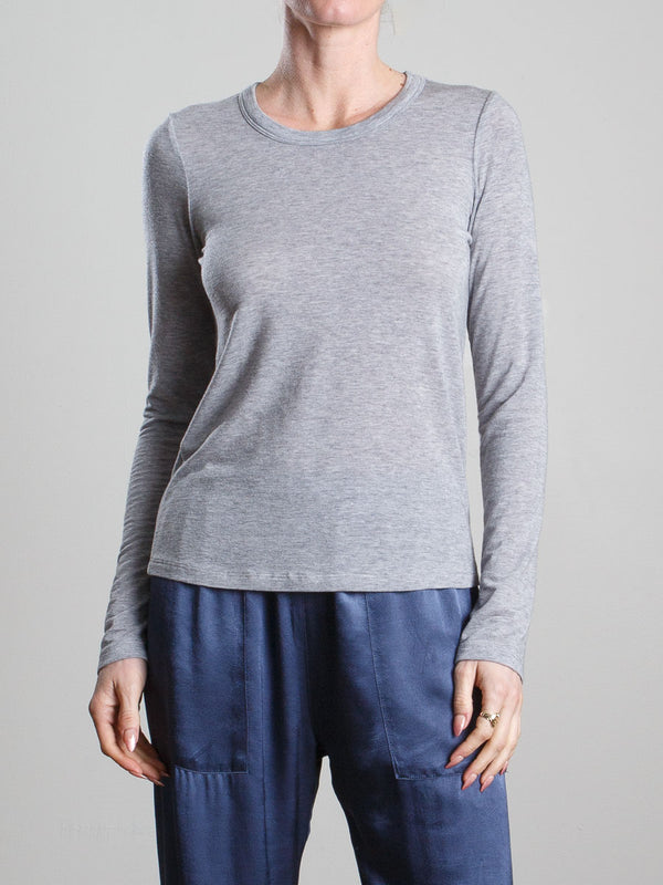 Jimmy Tee in Cashmere Jersey - Heather Grey