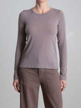 Jimmy Long-Sleeve Tee in Cashmere Jersey - Mink