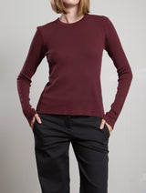 Jimmy Long-Sleeve Tee in Thermal - Marsala