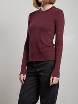 Jimmy Long-Sleeve Tee in Thermal - Marsala