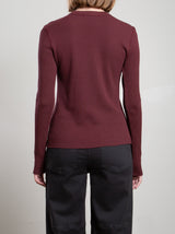 Jimmy Long-Sleeve Tee in Thermal - Marsala
