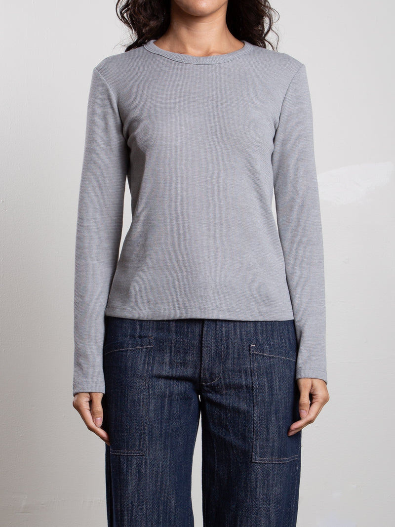 Jimmy Long-Sleeve Tee in Thermal - Light Grey