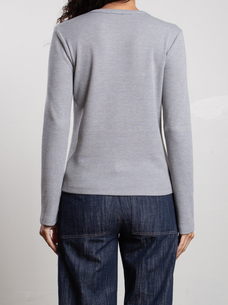 Jimmy Long-Sleeve Tee in Thermal - Light Grey