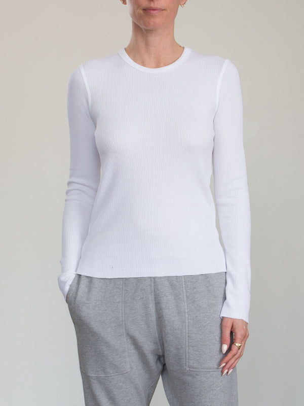 Jimmy Long-Sleeve Tee in Thermal - White