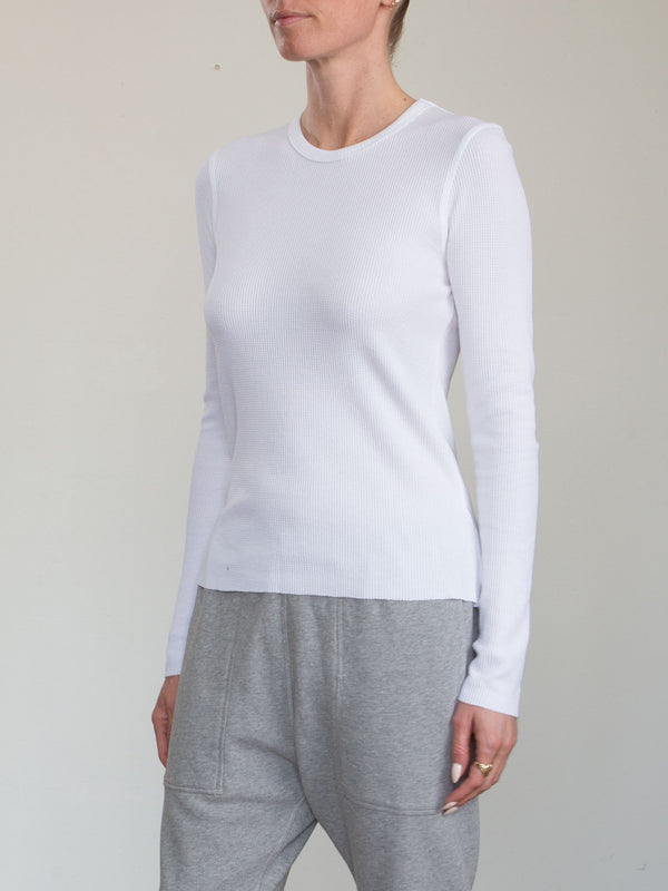 Jimmy Long-Sleeve Tee in Thermal - White