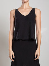 Jennie Tank in Heritage Linen - Black