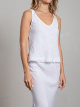 Jennie Tank in Heritage Linen - White