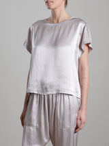Piper Tee in Vintage Satin - Silver