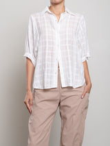 Claude Shirt in Gossamer Check - White