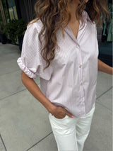 Claude Shirt in Hudson Stripe - Light Pink