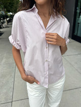 Claude Shirt in Hudson Stripe - Light Pink