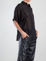 Claude Shirt in Embroidery Stripe - Black