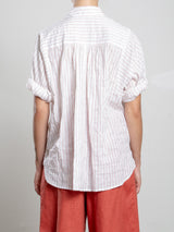 Claude Shirt in Japanese Cotton Stripe - Brick