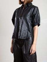 Claude Shirt in Faux Leather - Black