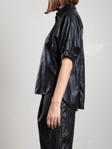 Claude Shirt in Faux Leather - Black