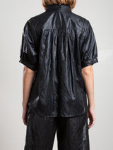 Claude Shirt in Faux Leather - Black