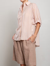 Claude Shirt in Riviera Stripe - Light Pink