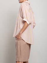 Claude Shirt in Riviera Stripe - Light Pink