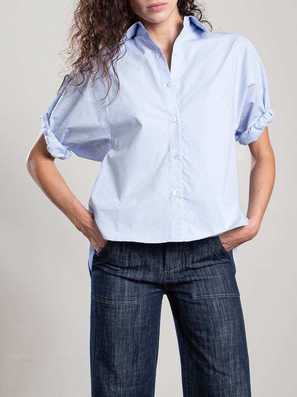 Claude Shirt in Marbella Poplin - Sky