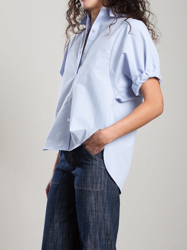 Claude Shirt in Marbella Poplin - Sky